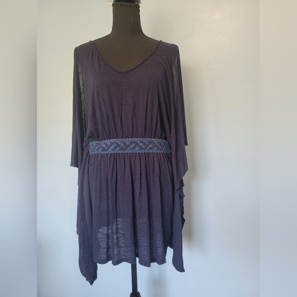 Free People Butterfly Sleeve Dress Blue Small